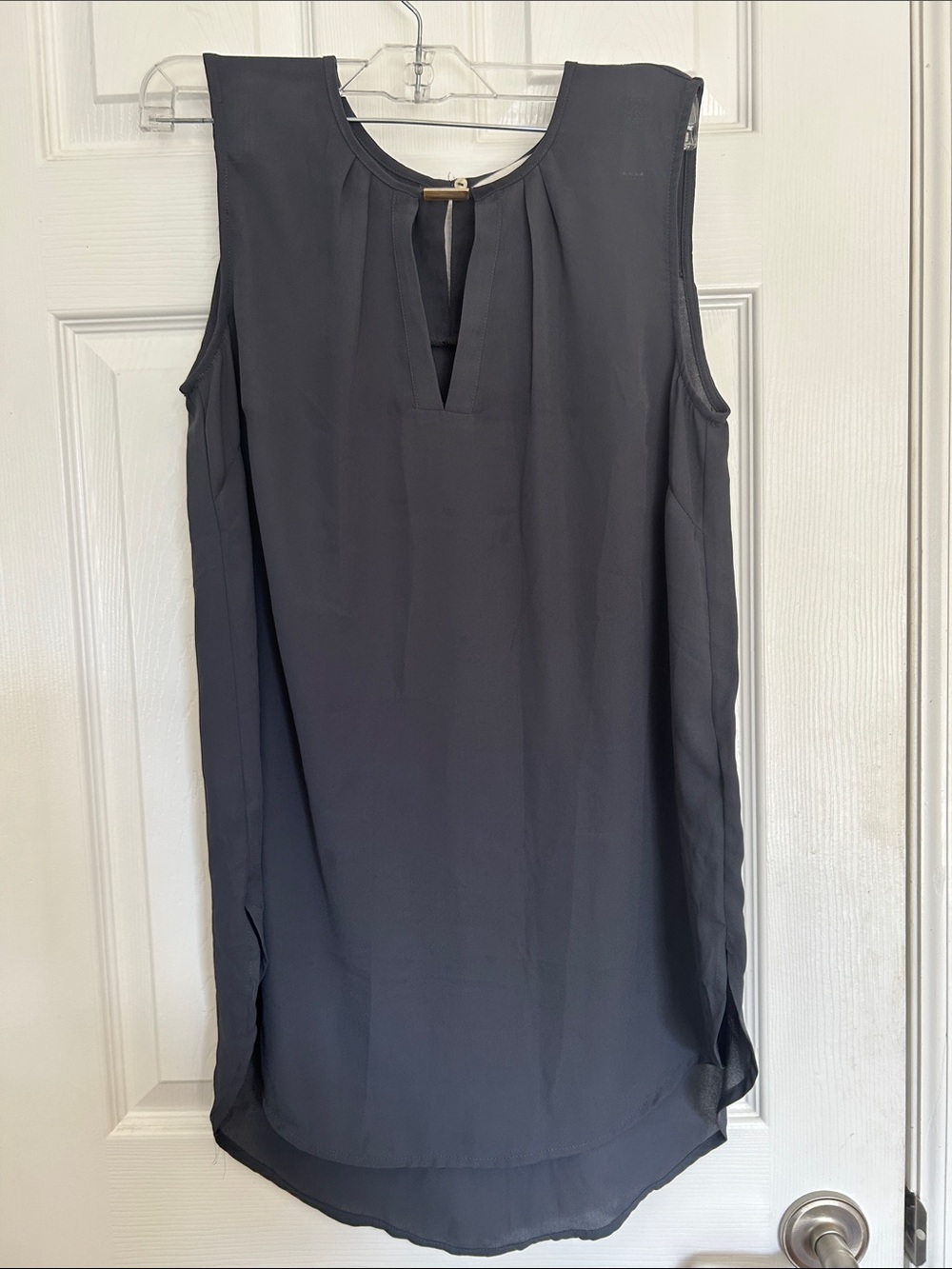 H&M Sleeveless Black Chiffon V-Neck Tunic Camisole